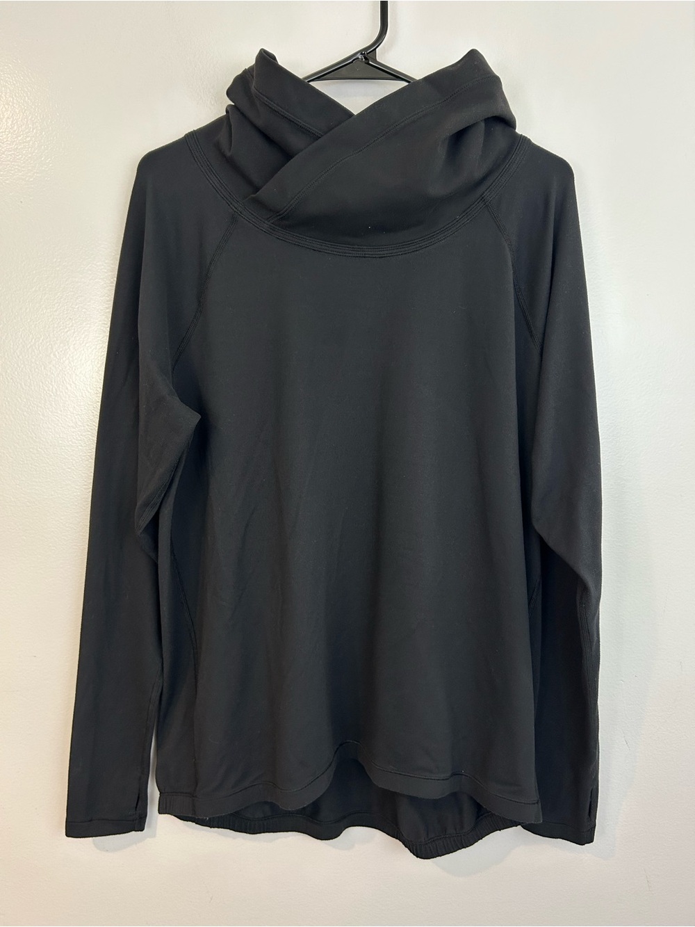 Lululemon Healthy Heart Black Relaxed Cowl Neck Pullvoer Sweatshirt Large